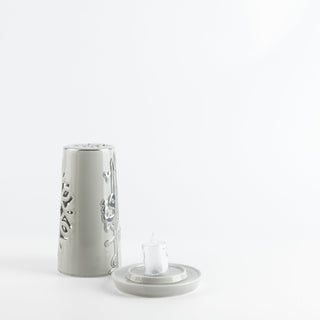 Liqa'a - Medium Lantern Candle Holder - Grey & Silver