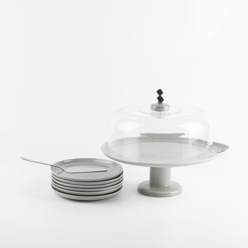 Liqa'a - Cake Set (9-Pc) - Grey & Silver