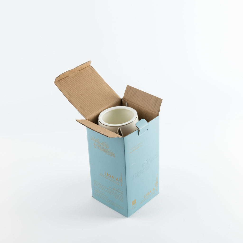 Liqa'a - Large Decorative Vase - Pearl White & Silver