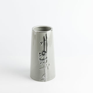 Liqa'a - Large Decorative Vase - Grey & Silver