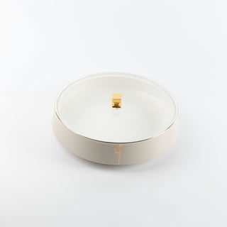Liqa'a - Large Decorative Canister - Beige & Gold