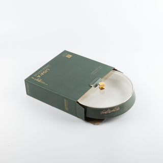 Liqa'a - Large Decorative Canister - Olive Green  & Gold