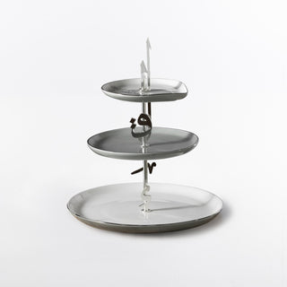 Liqa'a - 3 Tier Plate - Grey & Silver