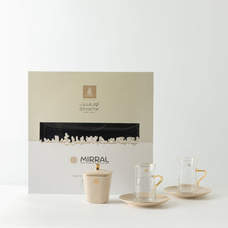 Mirral - Tea Set (13-Pc) - Beige & Gold