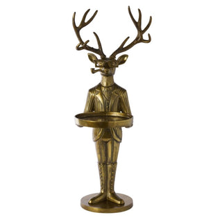 Frankie Stag Butler Stand with Serving Tray – Antique Gold-Pre Order