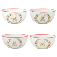 Easter Bunny Garden Ice Cream Bowl-Set of 4 Assorted Designs