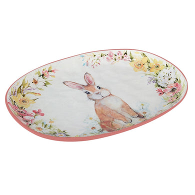 Easter Bunny Garden Oval Platter