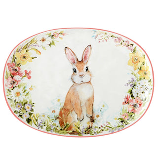 Easter Bunny Garden Oval Platter