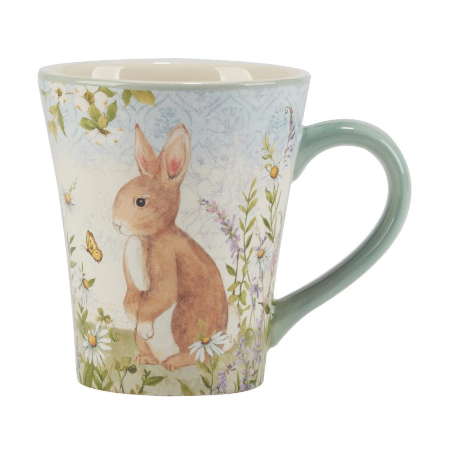 Easter Bunny Meadow Mug 16 oz. Set of 4 Assorted Designs