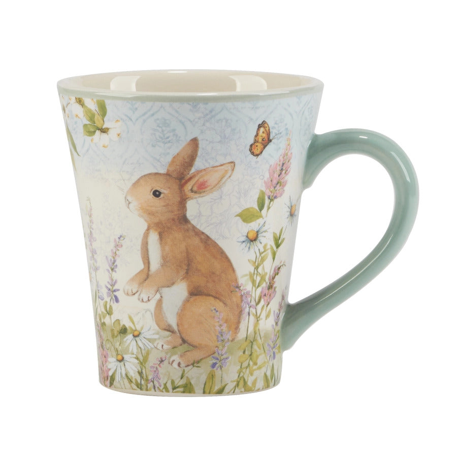 Easter Bunny Meadow Mug 16 oz. Set of 4 Assorted Designs