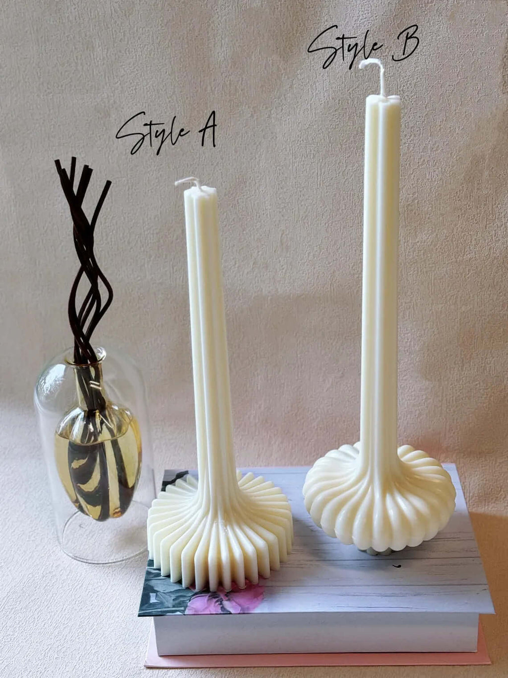 Elegant Lantern Pillar Candle - Unique Soy Wax Home Decor Gift Idea