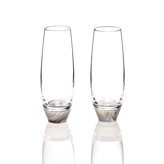 Elevo Gemstone Smoke Agate Champagne Glasses – Set of 2