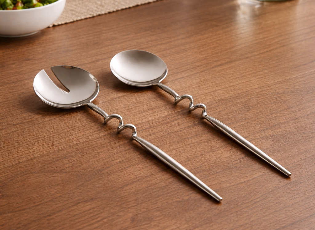 Elisa Brushed Brass Serving Set – Set of 2