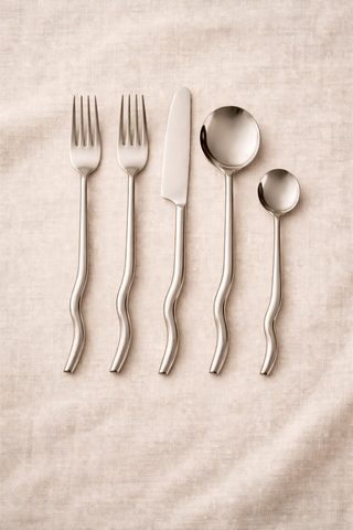 Brushed Brass Stainless Steel Flatware Set of 20