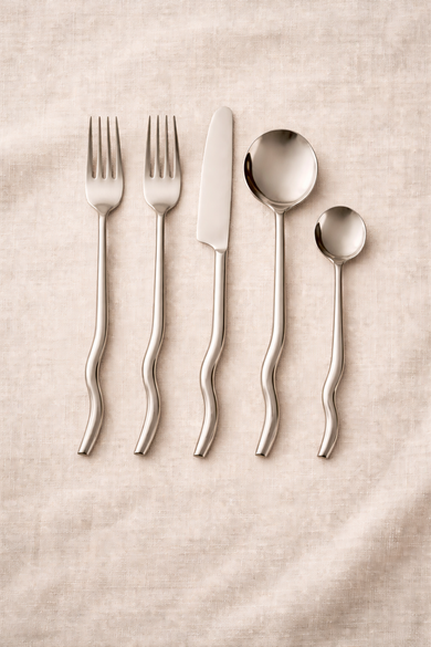 Brushed Brass Stainless Steel Flatware Set of 20