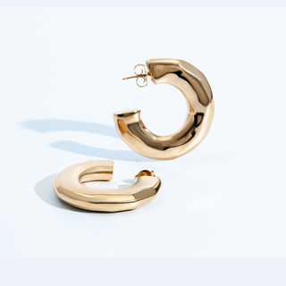 Emma Hammered Open Hoops