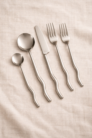 Brushed Brass Stainless Steel Flatware Set of 20