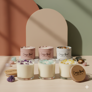 Energy Crystal Candle — Natural Soy Wax, Aromatherapy & Healing Crystals