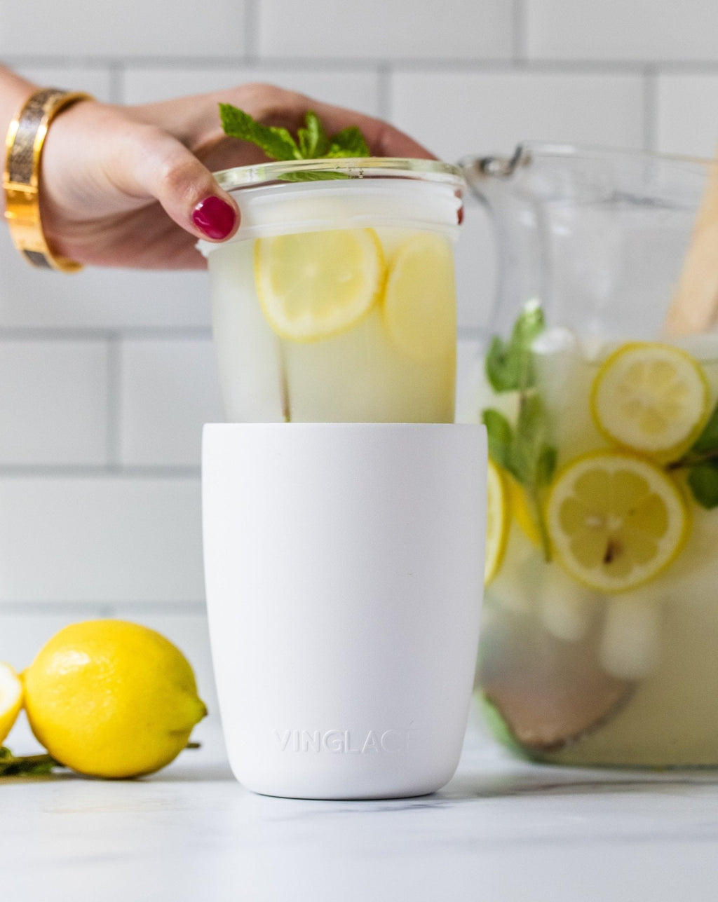 Everyday Glass in White – Glass-Lined 12 oz Insulated Tumbler