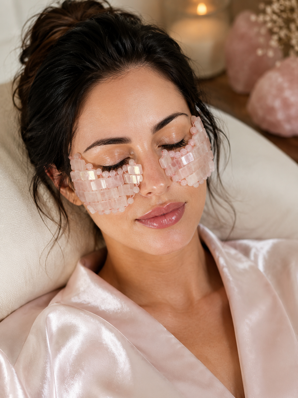 Rose Quartz Under Eye Mask – Cooling Crystal Eye Mask Set
