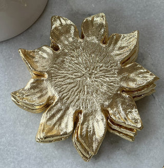 Set of 4 Gold Flower Shaped Coaster