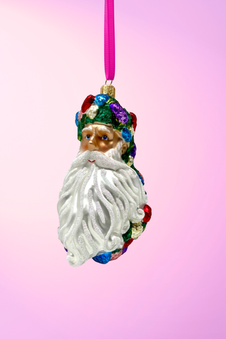 Floral Fetish Santa Head Polish Glass Ornament – Floral Fetish Collection