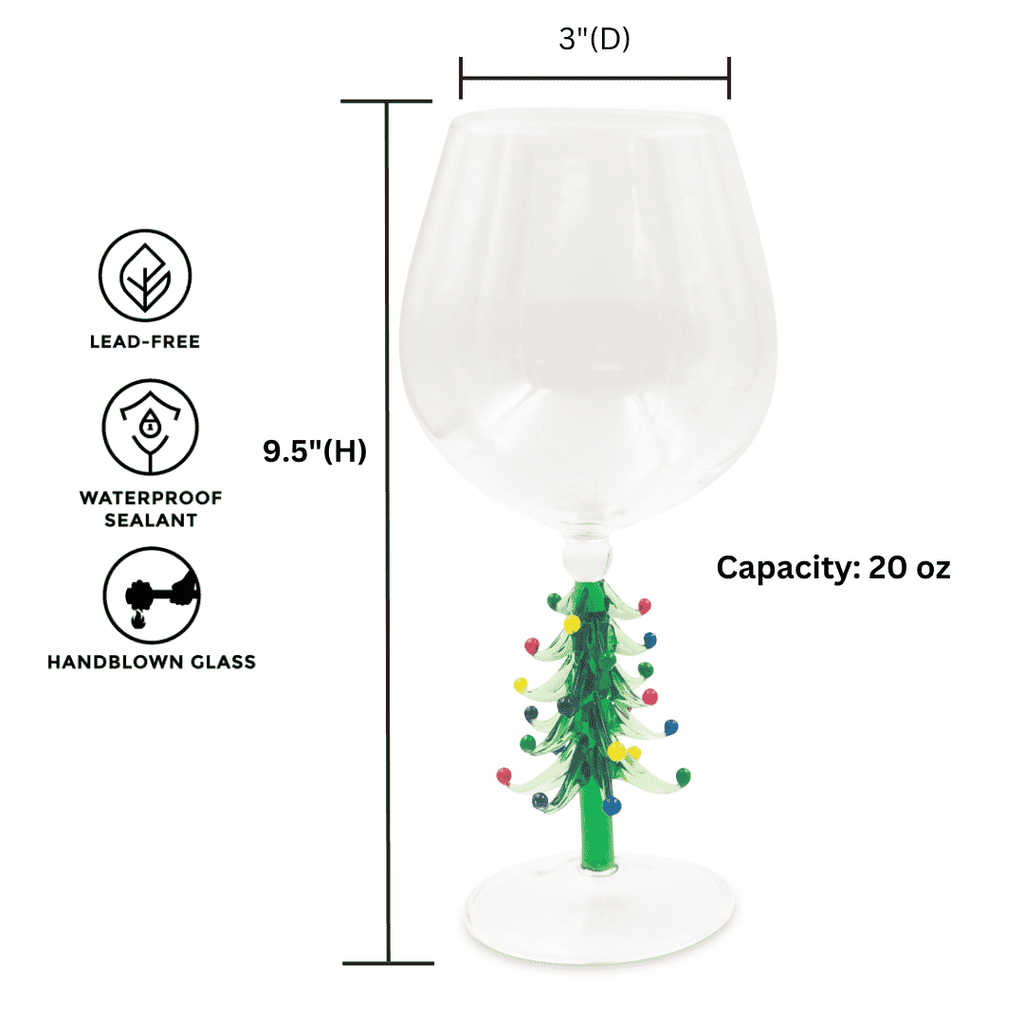 3D Christmas Tree Wine Glasses – Set of 2