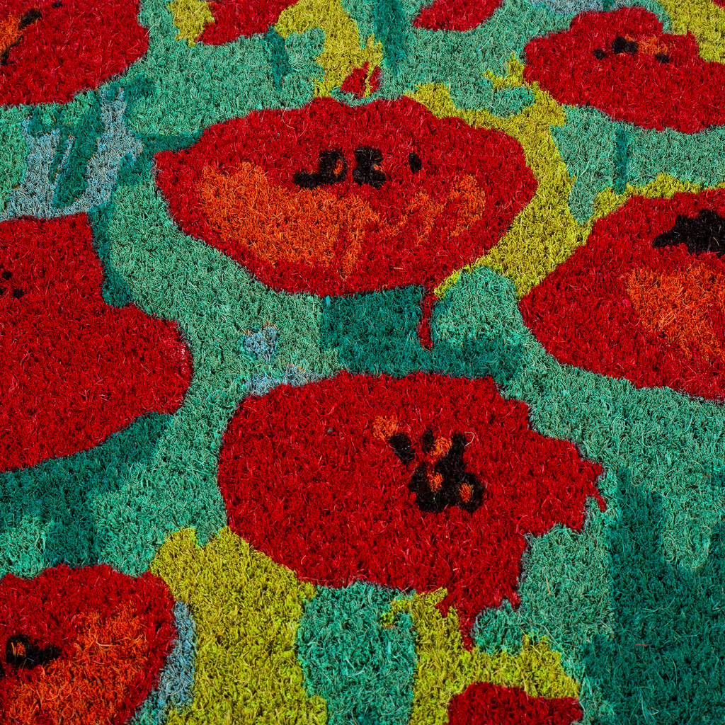 Field of Poppies Natural Coir Doormat