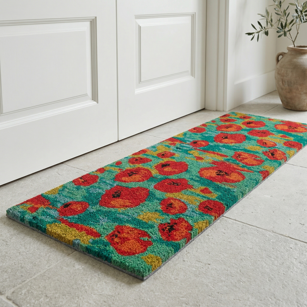 Field of Poppies Natural Coir Doormat
