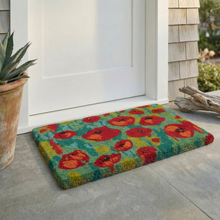 Field of Poppies Natural Coir Doormat