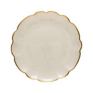 COSTA NOVA Francesca Glass Charger Plate with Gold Rim – Luxury Dining Plate for Special Occasions