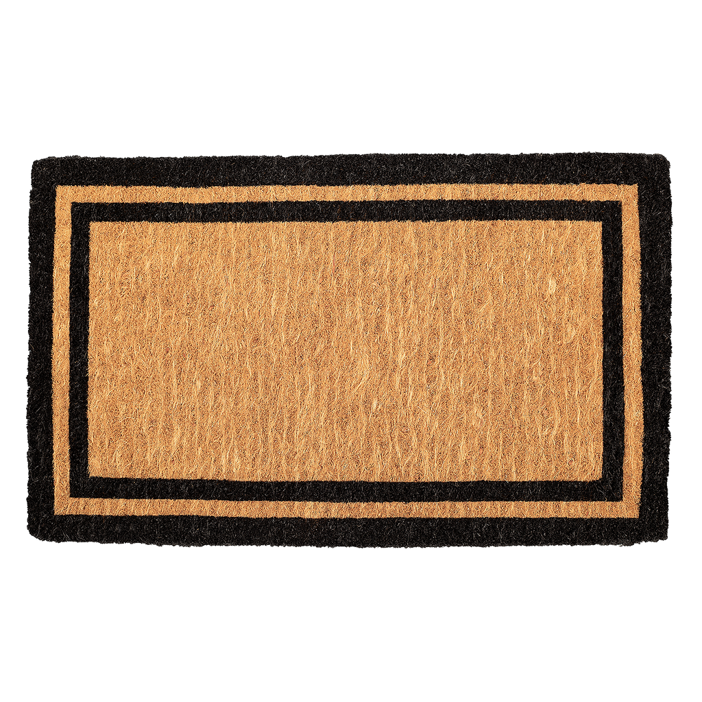 Double Black Border Natural Coir Doormat