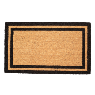 Double Black Border Natural Coir Doormat