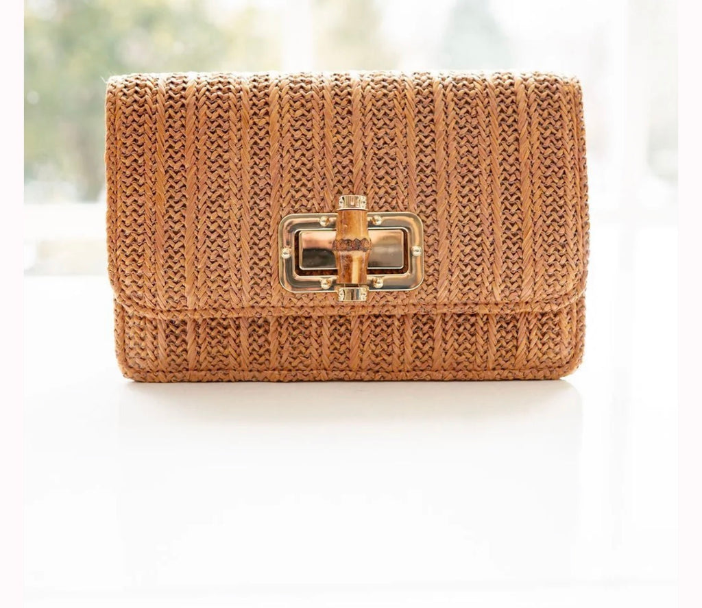 Lilly - Straw Clutch - Bamboo Toggle