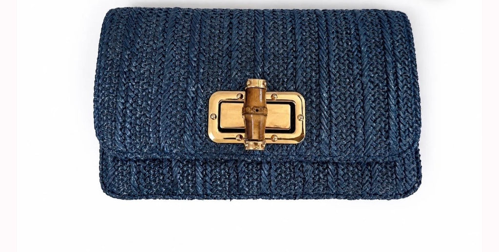 Lilly - Straw Clutch - Bamboo Toggle