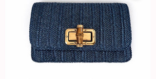 Lilly - Straw Clutch - Bamboo Toggle