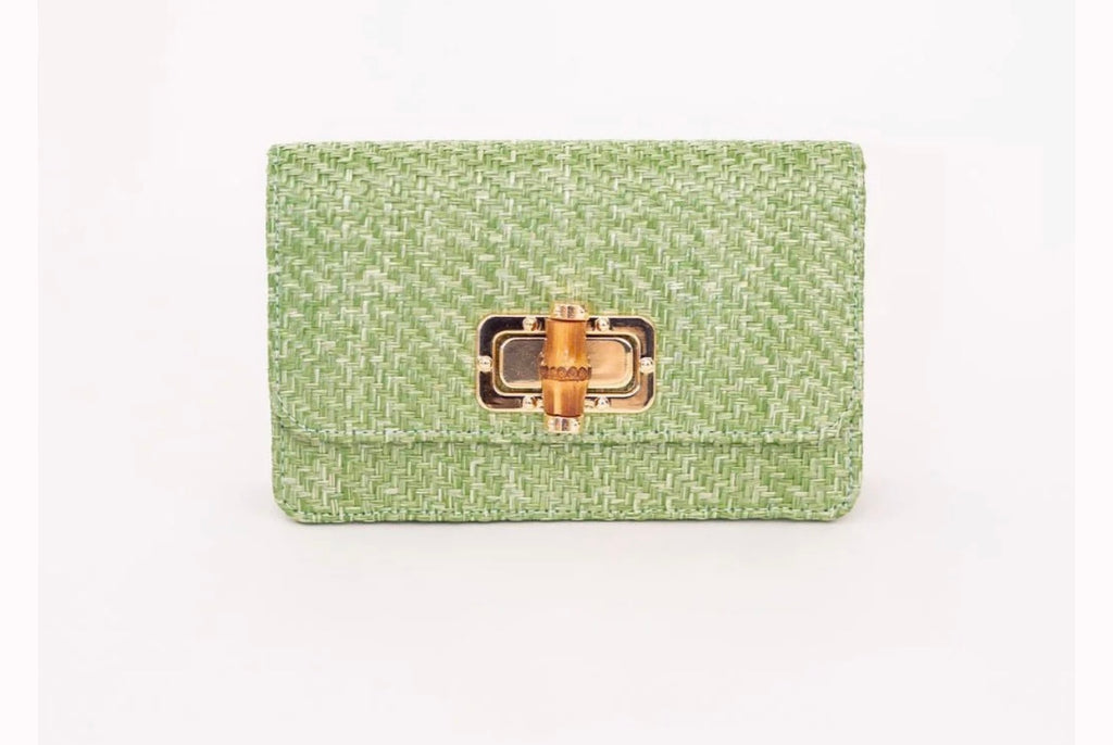 Lilly - Straw Clutch - Bamboo Toggle