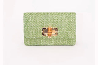Lilly - Straw Clutch - Bamboo Toggle