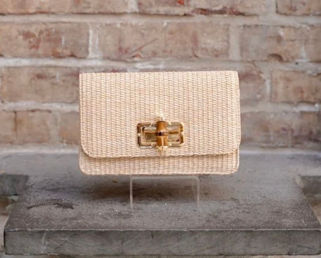 Lilly - Straw Clutch - Bamboo Toggle