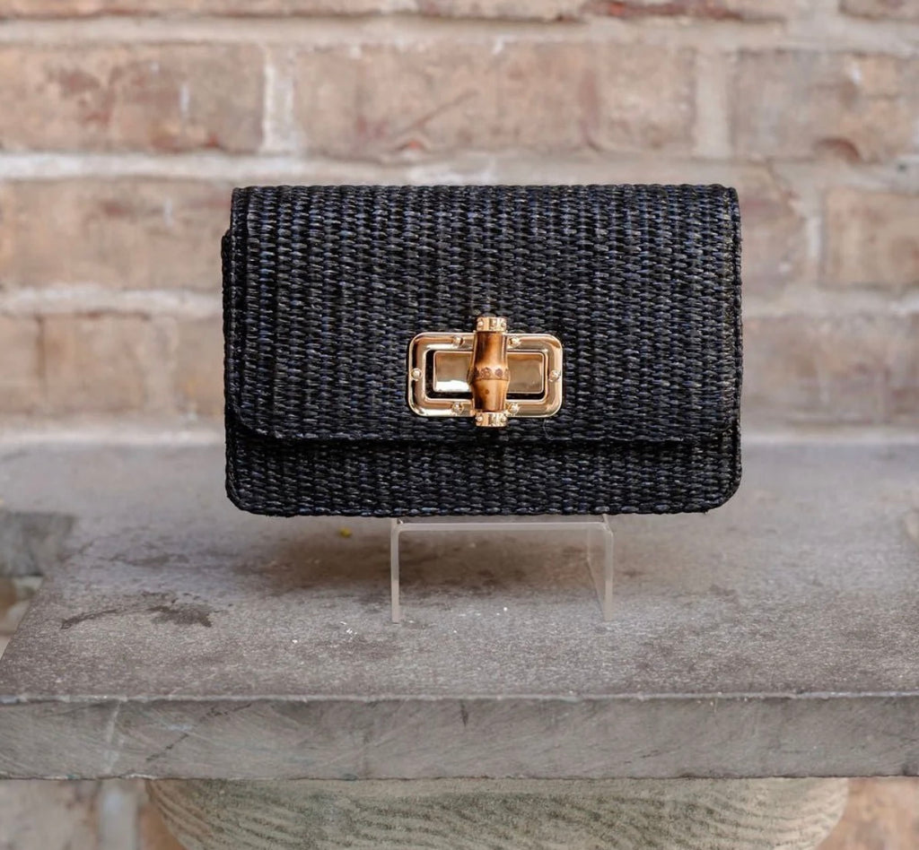 Lilly - Straw Clutch - Bamboo Toggle