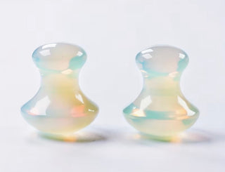 Opalite Gua Sha Mushrooms – Crystal Facial & Body Massage Set