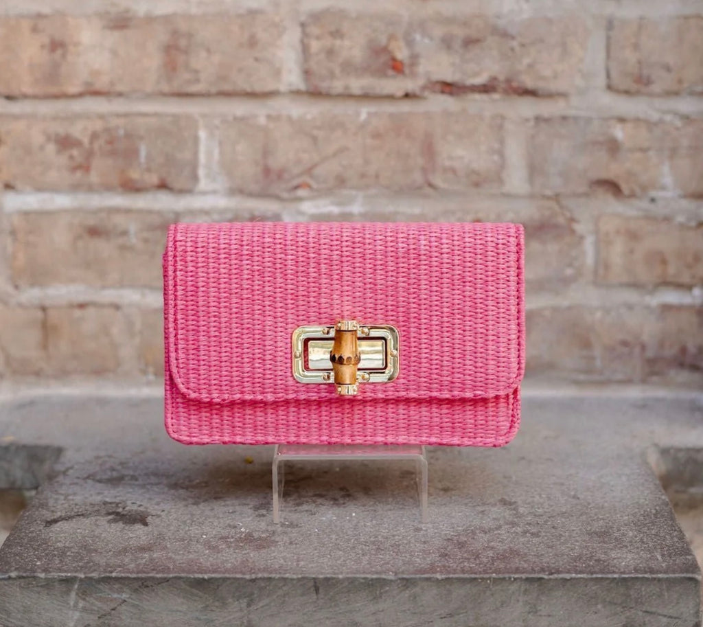Lilly - Straw Clutch - Bamboo Toggle