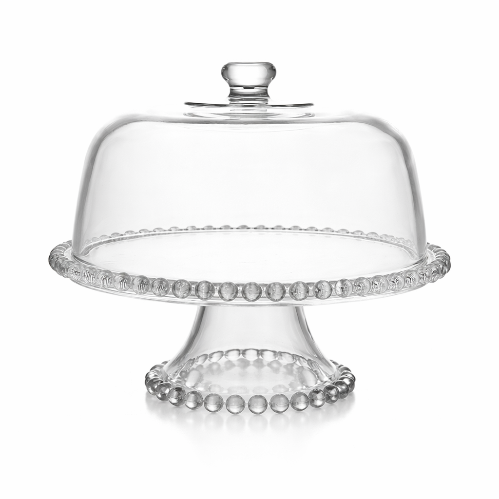 Glass Pedestal Cake Stand with Dome Cover