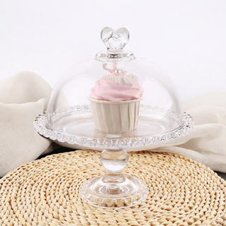 Glass Pedestal Cake Stand with Dome Cover