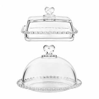 Vintage Crystal-Cut Glass Dessert Dome & Covered Serving Dish