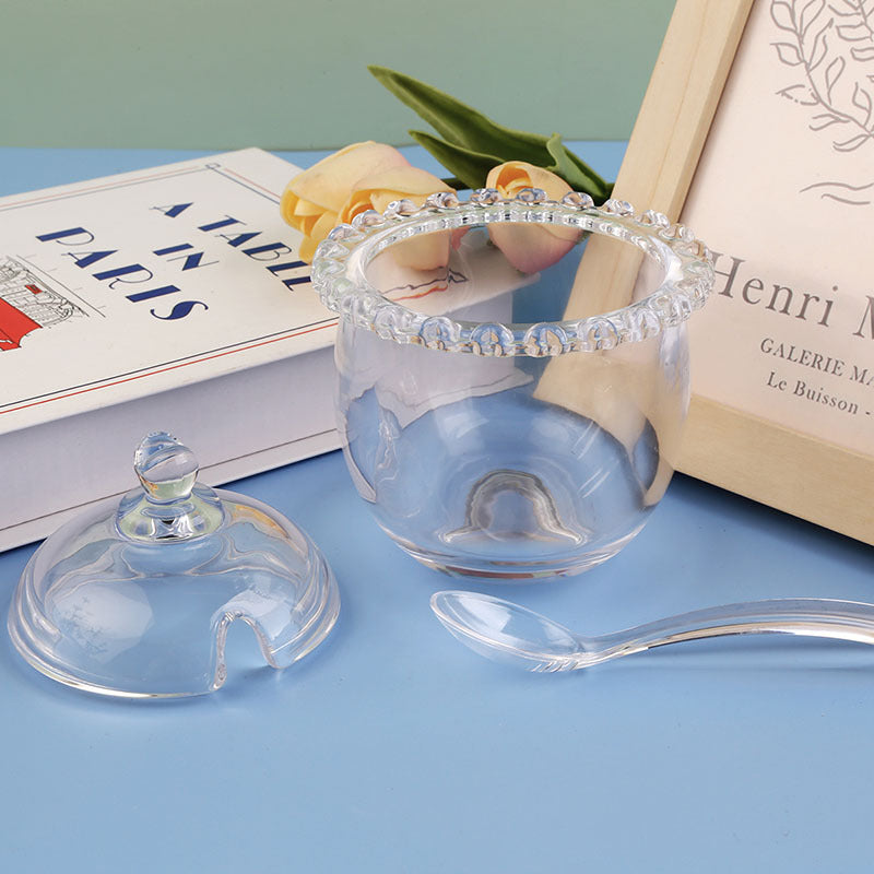 Heart-Lid Glass Sugar Jar with Spoon