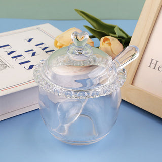 Heart-Lid Glass Sugar Jar with Spoon