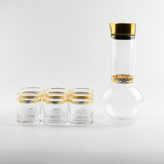 Jiwar - Jug with 6 short cups - Gold
