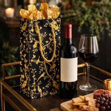 Chinoiserie Wine Bag | Elegant Gift & Entertaining Accessory