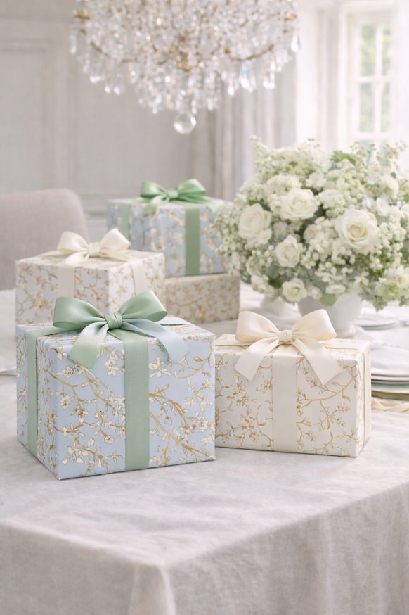 Pale Blue Chinoiserie Gift Wrap | Elegant Decorative Wrapping Paper
